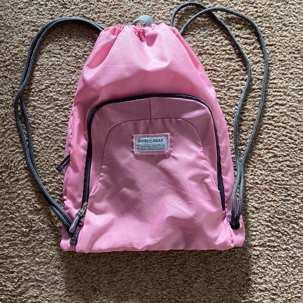 Swiss gear pink drawstring bag